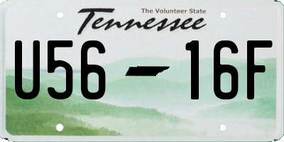 TN license plate U5616F