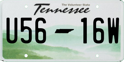TN license plate U5616W