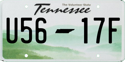 TN license plate U5617F