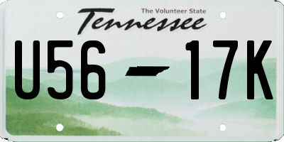 TN license plate U5617K