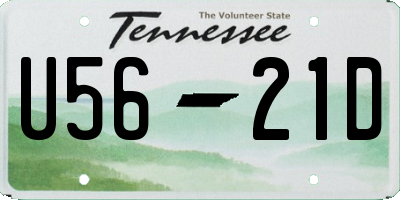 TN license plate U5621D