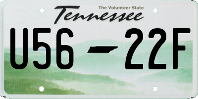 TN license plate U5622F