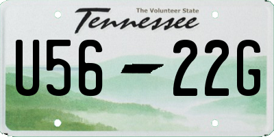 TN license plate U5622G