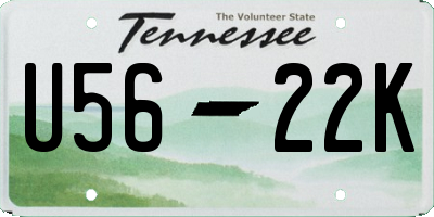 TN license plate U5622K