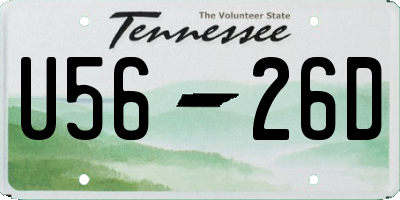 TN license plate U5626D