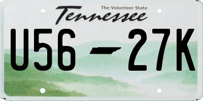 TN license plate U5627K