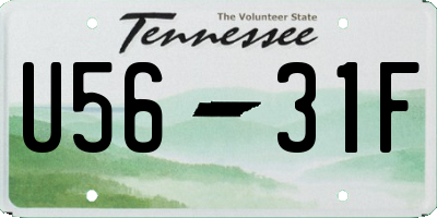 TN license plate U5631F