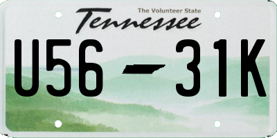 TN license plate U5631K