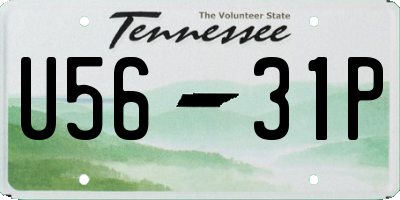 TN license plate U5631P