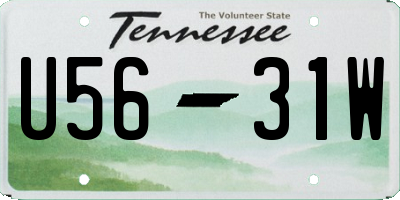 TN license plate U5631W