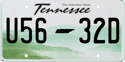 TN license plate U5632D