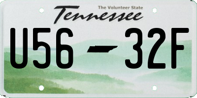 TN license plate U5632F