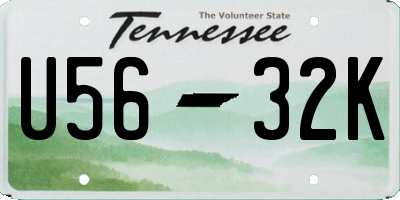 TN license plate U5632K