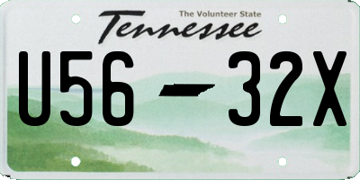TN license plate U5632X
