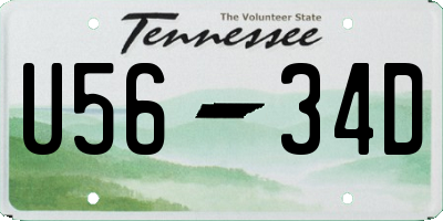 TN license plate U5634D