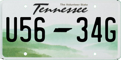 TN license plate U5634G
