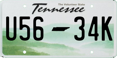 TN license plate U5634K