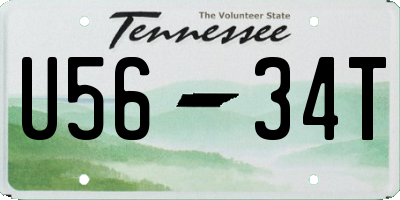 TN license plate U5634T