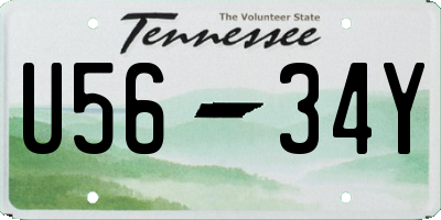 TN license plate U5634Y