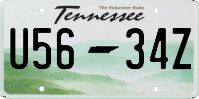 TN license plate U5634Z