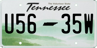 TN license plate U5635W