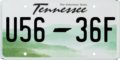 TN license plate U5636F