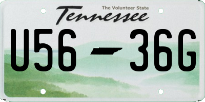 TN license plate U5636G