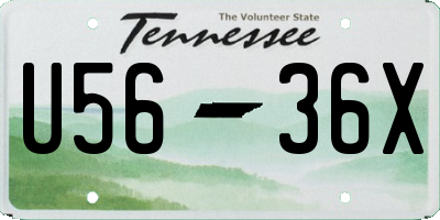 TN license plate U5636X