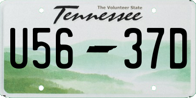 TN license plate U5637D