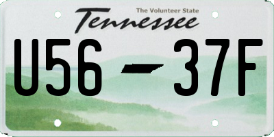 TN license plate U5637F