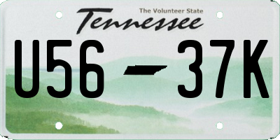 TN license plate U5637K