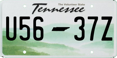 TN license plate U5637Z
