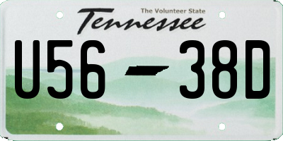TN license plate U5638D
