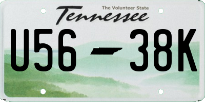 TN license plate U5638K
