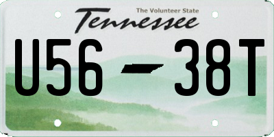 TN license plate U5638T
