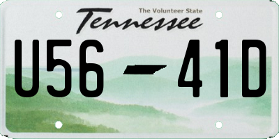 TN license plate U5641D