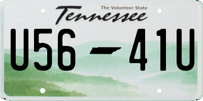 TN license plate U5641U