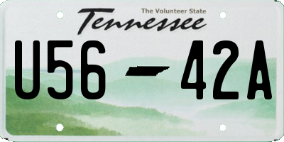 TN license plate U5642A