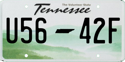 TN license plate U5642F