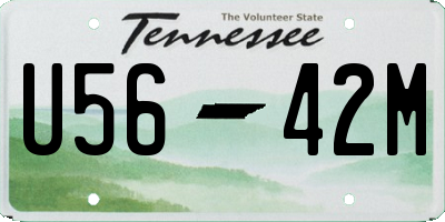 TN license plate U5642M