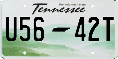 TN license plate U5642T