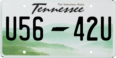 TN license plate U5642U