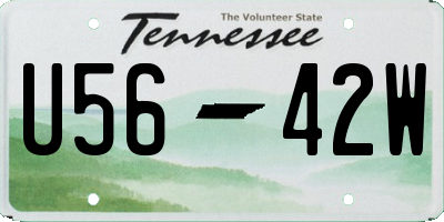 TN license plate U5642W