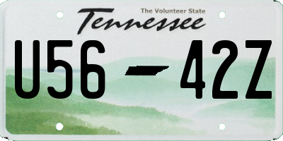 TN license plate U5642Z