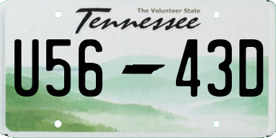 TN license plate U5643D