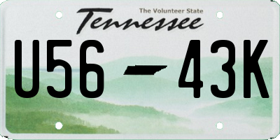 TN license plate U5643K