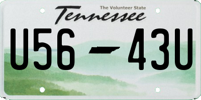 TN license plate U5643U