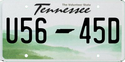 TN license plate U5645D