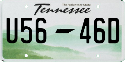 TN license plate U5646D