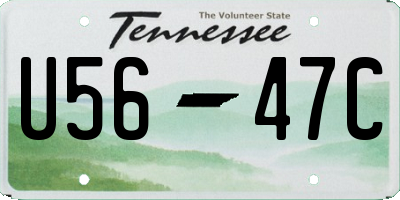 TN license plate U5647C